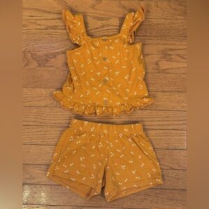 Carter’s Yellow Floral Ruffle Top and Shorts Set